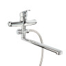 СоюзКран Смеситель для ванны с душем, прямой излив 30см, кер. картридж 35мм, цинк, хром SK08-P102