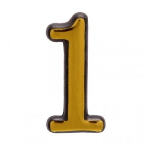 Цифра дверная АЛЛЮР пластик "1" золото (20) п/э уп.