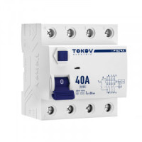 TOKOV Electric выкл. дифферинциальный(УЗО) 4P (3P+N) 40А 30мА тип AC 6кА  TKE-PZ60-RCDM-4-40-30-AC