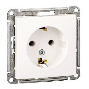 Systeme Electric W59 мех. роз. СУ 1 мест. 16А бел. (пл.осн., земля) РС16-154-1-86 (10!)