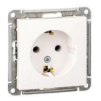 Systeme Electric W59 мех. роз. СУ 1 мест. 16А бел. (пл.осн., земля) РС16-154-1-86 (10!)