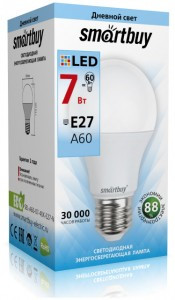 SmartBuy ЛОН A60 E27 7W(650lm) 4000K 4K 110x60 SBL-A60-07-40K-E27-N