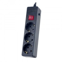Perfeo Сетевой фильтр (удл.) &quot;POWER+&quot; ПВС 3х0.8 3роз. 5м черный (PF-PP-3/5,0-B) A4668
