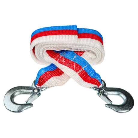 ЕРМАК / NG Трос-ремень буксировочный 5,0 т,  в пакете, c крюками, длина 5м