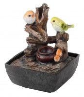 GREEN APPLE Фонтан настольный с подсветкой Птички 2062  GAFN01-031