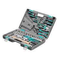 Набор инструментов, 1/2&quot;, 1/4&quot;, CrV, 12 гранные головки, пластиковый кейс, 76 предметов Stels