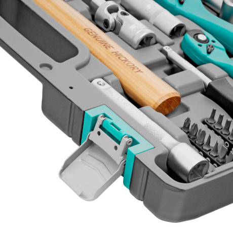 Набор инструментов, 1/2", 1/4", CrV, 12 гранные головки, пластиковый кейс, 76 предметов Stels