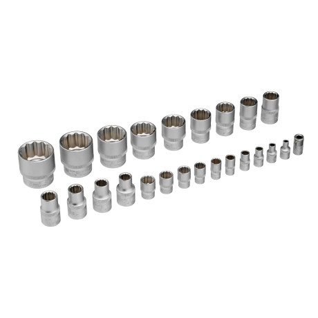 Набор инструментов, 1/2", 1/4", CrV, 12 гранные головки, пластиковый кейс, 76 предметов Stels