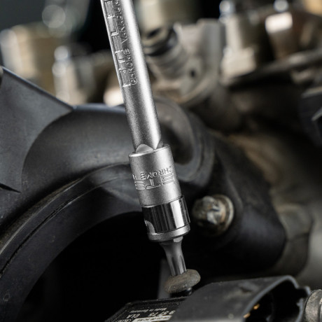 Набор инструментов, 1/2", 1/4", CrV, 12 гранные головки, пластиковый кейс, 76 предметов Stels