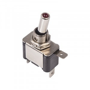 REXANT тумблер 24V 25А (3c) ON-OFF однополюсный  с красной LED подсветкой (10!) ,36-4360