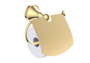 DIADONNA Держатель для туалетной бумаги с крышкой настенный, металл, под золото, D8003J