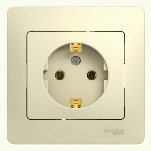 Systeme Electric GLOSSA роз. СУ 1 мест. беж. (пл.осн., земля) GSL000242 (15!)