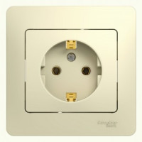 Systeme Electric GLOSSA роз. СУ 1 мест. беж. (пл.осн., земля) GSL000242 (15!)