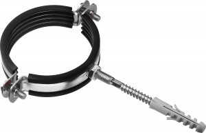 Хомут трубный гайка, оцинкованный, сантех.шпилькой и дюбелем, 2 1/2", 1шт, ЗУБР Мастер 37866-75-80