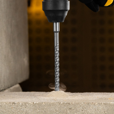 Бур по бетону, цельная крестовая пластина, 8x265 мм, SDS PLUS Denzel