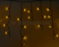 Гирл-бахрома ул. Айсикл 176LED жел 4,8*0,6м/48нит чер.пвх.соед.5мод. IP65 без б/п 255-131 Neon Night