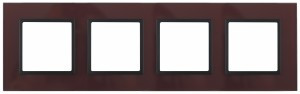 ЭРА 14 Elegance рамка СУ 4 мест.стекло, бордо+антр 14-5104-25 5671
