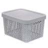 Корзина для хранения с крышкой Plast Team STOCKHOLM, 15 л серый шторм