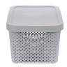 Корзина для хранения с крышкой Plast Team STOCKHOLM, 15 л серый шторм