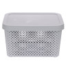 Корзина для хранения с крышкой Plast Team STOCKHOLM, 15 л серый шторм