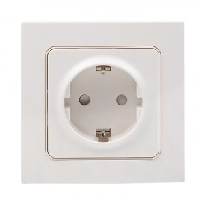 EKF Стокгольм роз. СУ 1 мест. 16А (земля, шторки) белая автоклеммы (корпус PC) EXR16-028-10