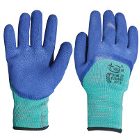 Перчатки NA2314 УТЕПЛЕННЫЕ обливные ЗЕЛЕНЫЕ С СИНИМ ОБЛИВОМ (выдерживают мороз -30)