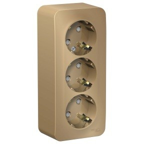 Systeme Electric BLANCA роз. ОУ 3 мест. 16А титан (пл.осн., земля, штор., изол.пл.) BLNRA011314 (5!)