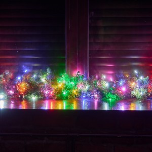 Гирлянда-нить ULD-S1000-100/DGA 100LED 10м, 8 реж. Бел,желт,зелен,красн,розов, провод зел IP20 Uniel