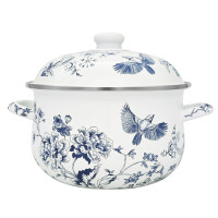 Кастрюля эмалированная тм VETTA Флорал, 24см, 5л, индукция