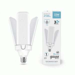 Gauss BASIC лампа высокомощн. 22W(2100lm) 4100K 4K E27 73x234 IP20 Клевер-2 11732222