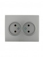 Lezard KARINA роз. СУ 2 мест. 16А  керамика матов. серебро (корп. ABS) 707-4300-128