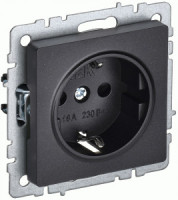IEK BRITE мех. роз. СУ земля  16А РС11-1-0-БрЧ черный BR-R11-16-K02
