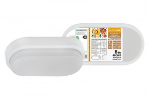 TDM светильник св/д LED ДПП 2801 8W 700lm 4000К IP65 белый овал 200*100*46 мм Народный SQ0329-0814