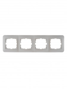 Lezard KARINA LIFE рамка 4 мест. (горизонт.) б/вст жемчужно-бел. перламутр (ABS) 708-3000-149