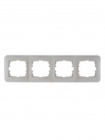 Lezard KARINA LIFE рамка 4 мест. (горизонт.) б/вст жемчужно-бел. перламутр (ABS) 708-3000-149