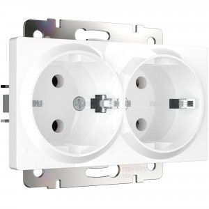 Werkel мех. роз. СУ 2 мест. 16A земля (белая) (WL01-SKG-02-IP20 a033471) W1172001 a051129