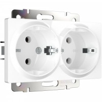 Werkel мех. роз. СУ 2 мест. 16A земля (белая) (WL01-SKG-02-IP20 a033471) W1172001 a051129