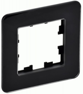 IEK BRITE Рамка СУ 1 мест. РУ-1-2-Бр стекло черный RE BR-M12-G-41-K02