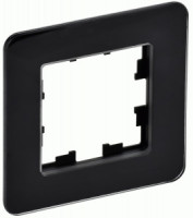 IEK BRITE Рамка СУ 1 мест. РУ-1-2-Бр стекло черный RE BR-M12-G-41-K02