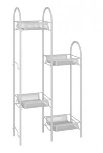 Подставка д/цветов Лира 24 (белый) 37*17*75,4см, 4 полки ПВЛ (до 5кг каждая) ПДЦЛ24Б под заказ ЗМИ