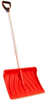 "Лопата Крепыш-2 цветная" с клёпанной планкой ~с дерев. черенком и пластиковой V-ручкой