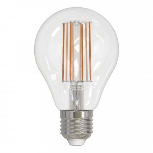 Uniel Sky ЛОН A70 E27 15W(1600lm 360°) 3000K 2K филамент прозрачная 67x116 LED-A70-15W/3000K/E27/CL