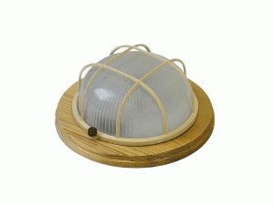 Apeyron св-к круг с решеткой Е27 60W основание дерево клен корпус алюм IP54 НБО 03-60-012