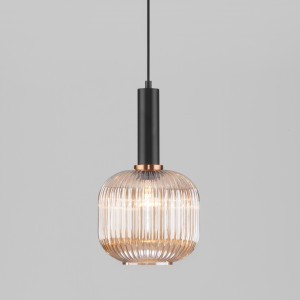 EUROSVET св-к подвесной 1x40W E27 200x200x1110 черный/янтарный Bravo 50182/1