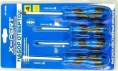 Набор отвёрток намагниченных 4 в 1   Х-pert    Ph 1х75 Ph 2х100, SL 4х75, SL 6х100