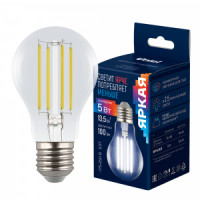 Uniel ЯРКАЯ ЛОН A60 E27 5W(1055lm 360°) 4000K 4K 60x105 прозрачная  LED-A60-5W/4000K/E27/CL GLY01TR