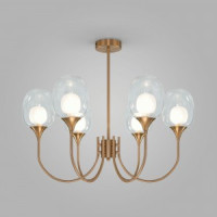 Eurosvet св-к подвес. 6x25W 690х690х570 мет прозр./латунь Spritz 70217/6 a064749