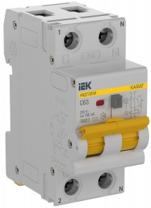 IEK KARAT дифф. автомат. выкл. АВДТ32EM 1P+N C63 100мА тип AC 6кА эл.мех. KA-VD14-1-063-C-100-AC