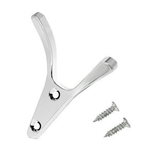 Крючок-вешалка мебельн 2-рожк СТАНДАРТ 206 CP хром Инд. уп. на подвесе (600,50)