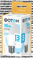 ФОТОН лампа св/д груша A60 E27 10W(840lm) 3000K 2K без пульсации 110x60 3г арт.22804